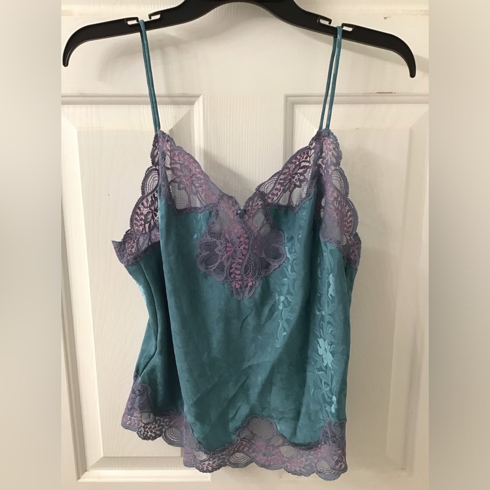 OSCAR DE LA RENTA VINTAGE SZ 36 LINGERIE CAMISOLE TOP POLY GUC
